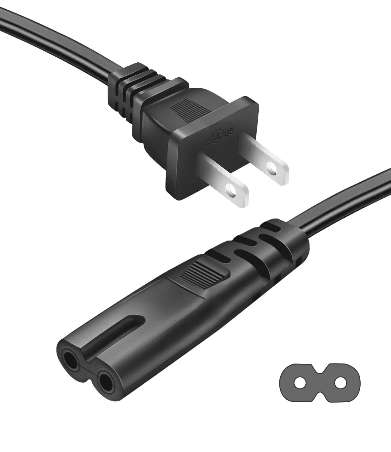 AC TV Power Cord 10 Feet for PS4 PS5 Samsung LG TCL Toshiba Hisense Cannon Pixma HP Dell Epson Printer PlayStation 5 4 Xbox One Universal 2 Prong Cable Replacement