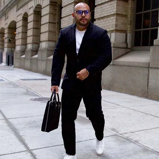 Alpha Leather-Trimmed Briefcase