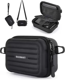 BAGSMART Digital Camera Case, Waterproof & Protective Small Camera Bag with 2 Carrying Ways, Lightweight camera sling bag for Canon PowerShot ELPH 180/190 / Sony DSCW800/DSCW830 - Black