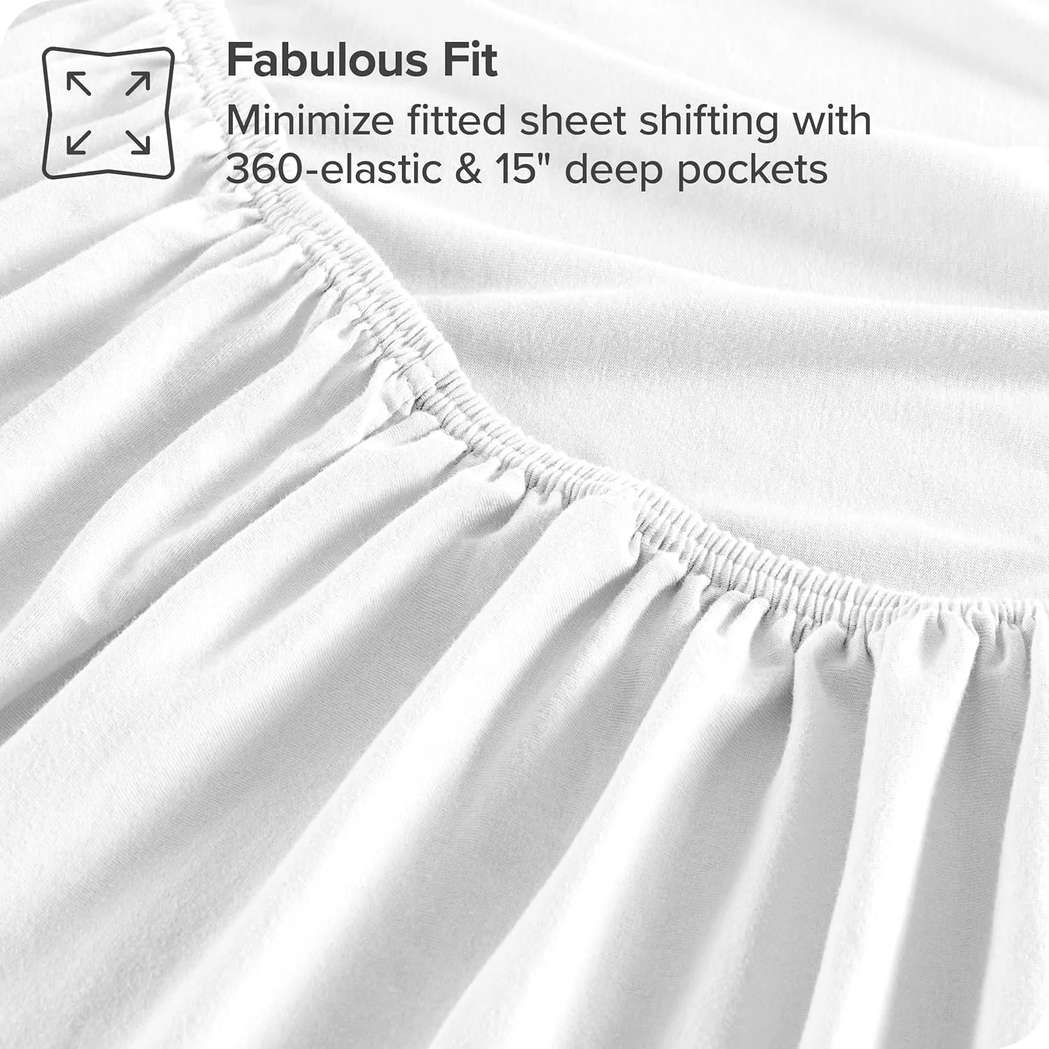 Bare Home 100% Organic Cotton Jersey Fitted Sheet - Full Size - Ultra Soft - Deep Pocket Fitted Sheet - 100% Cotton - Ring Spun Yarns (Full, White)