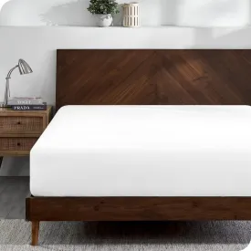 Bare Home 100% Organic Cotton Jersey Fitted Sheet - Full Size - Ultra Soft - Deep Pocket Fitted Sheet - 100% Cotton - Ring Spun Yarns (Full, White)