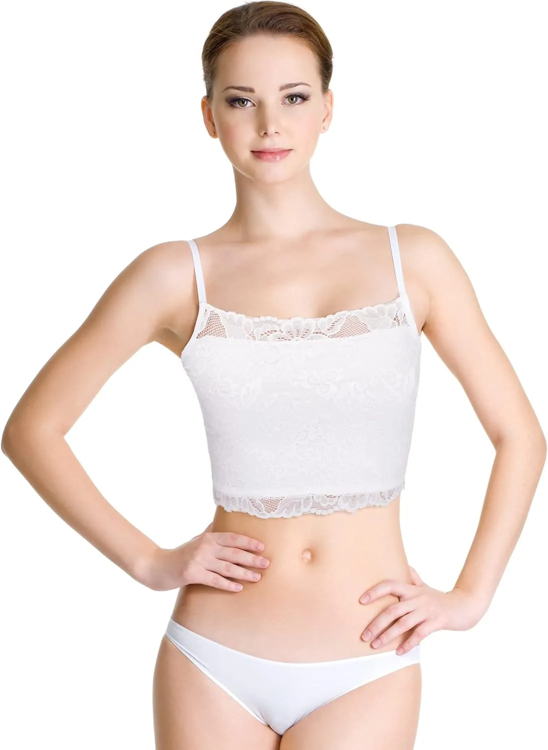 Boao 4 Pieces Women's Lace Camisole Stretch Half Cami Breathable Bra Comfort Lace Bralette Top for Lady Girls