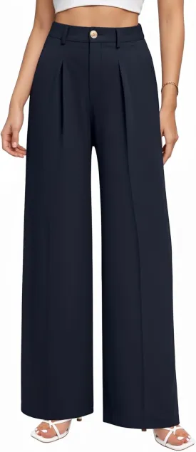 CLOZOZ Wide Leg Pants Women's High Waisted Work Trousers Regular for Office Business Casual