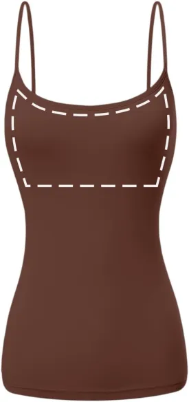Cotton Camisole Tops for Women Built in Bra Spaghetti Strap Tank Top with Shelf Bra Cami Undershirt Pack 1-4