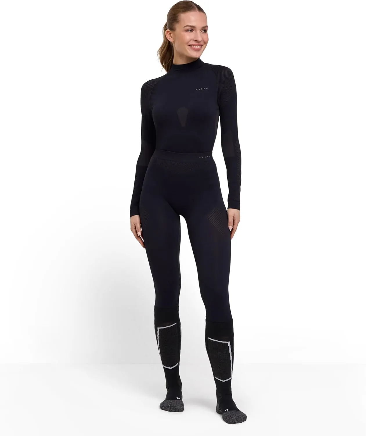 FALKE Women's Warm 3/4 Base Layer Bottom, 1 Piece