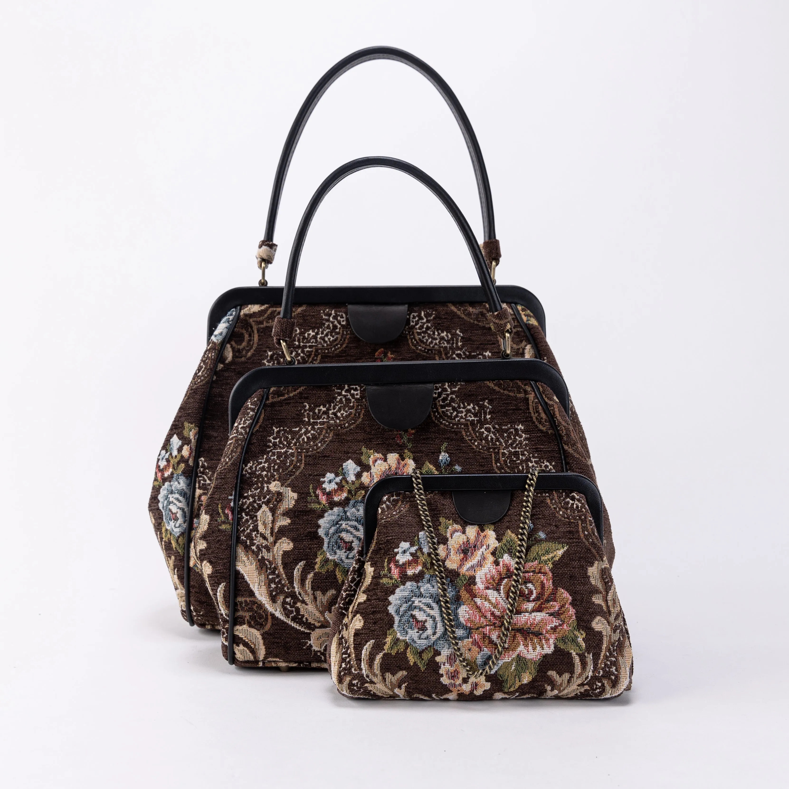Floral Brown Alma Clutch