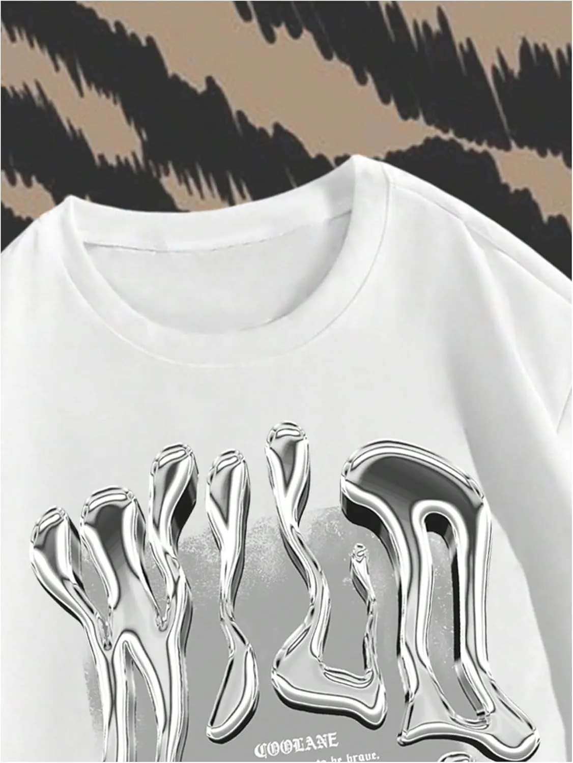 GORGLITTER Men's Cool Graphic T Shirts Oversized Short Sleeve Drop Shoulder Crewneck Tee Top