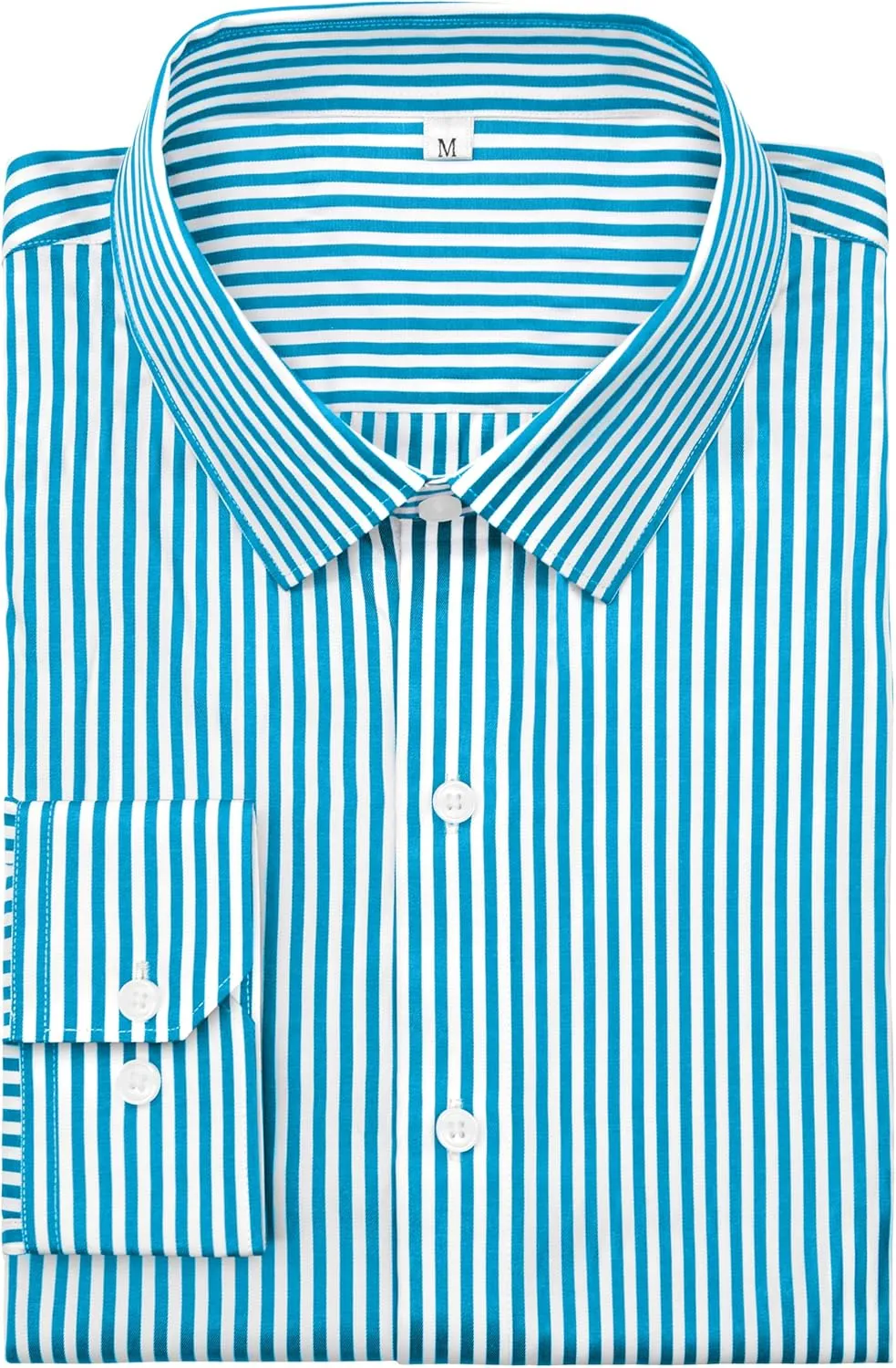 Grade 4 Wrinkle-Resistant Long Sleeve Striped Button-Down Shirt for Men Mens Dress Shirts