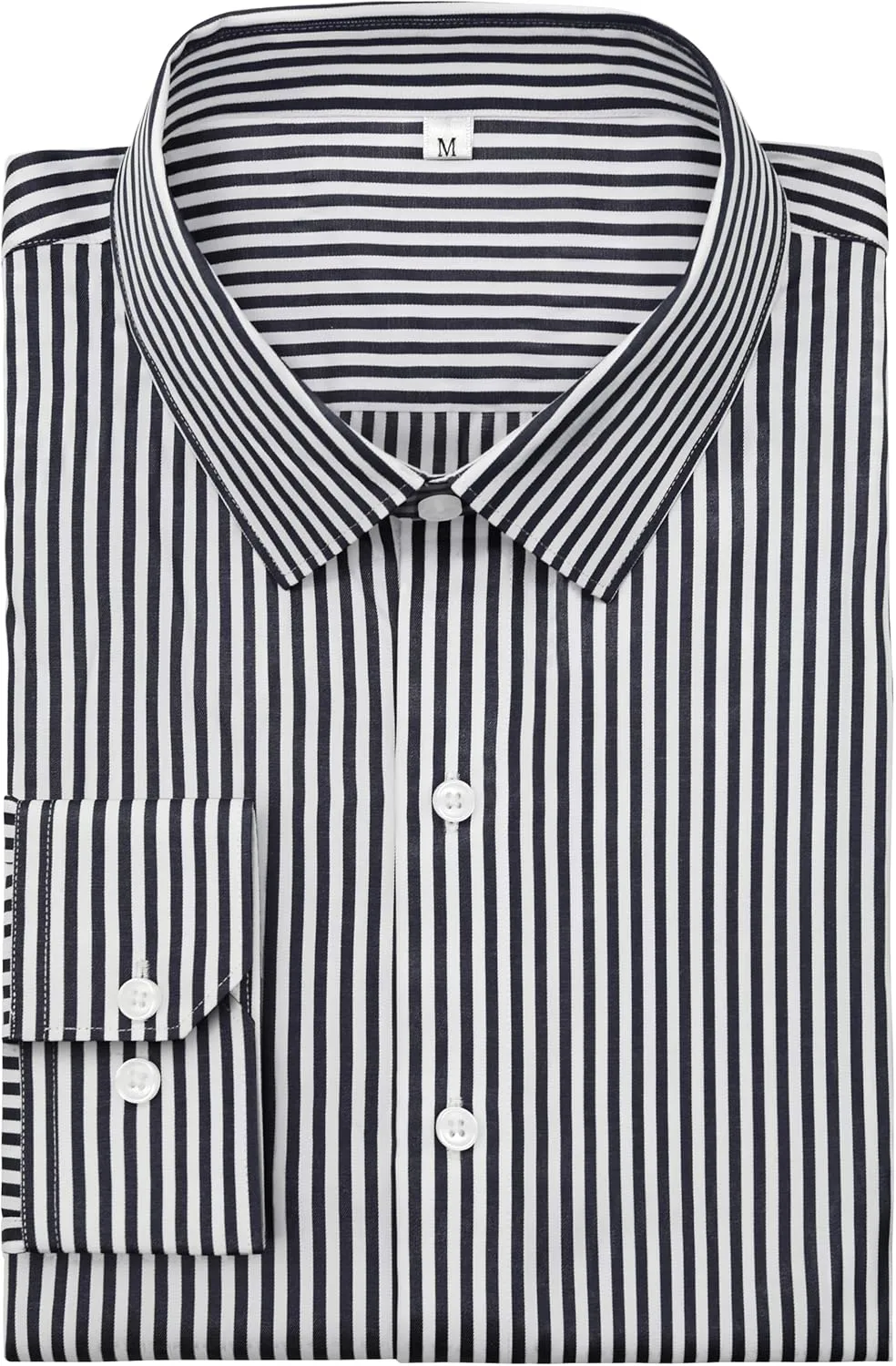 Grade 4 Wrinkle-Resistant Long Sleeve Striped Button-Down Shirt for Men Mens Dress Shirts