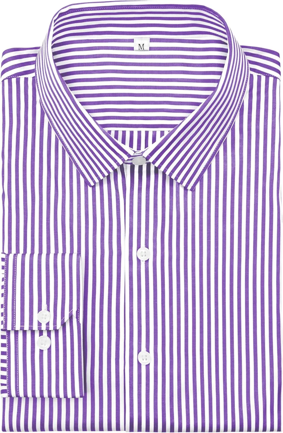 Grade 4 Wrinkle-Resistant Long Sleeve Striped Button-Down Shirt for Men Mens Dress Shirts