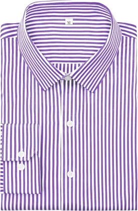 Grade 4 Wrinkle-Resistant Long Sleeve Striped Button-Down Shirt for Men Mens Dress Shirts
