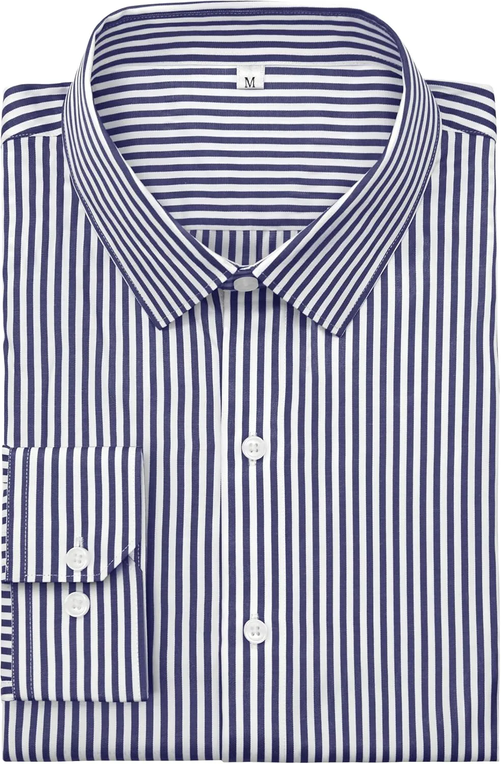 Grade 4 Wrinkle-Resistant Long Sleeve Striped Button-Down Shirt for Men Mens Dress Shirts
