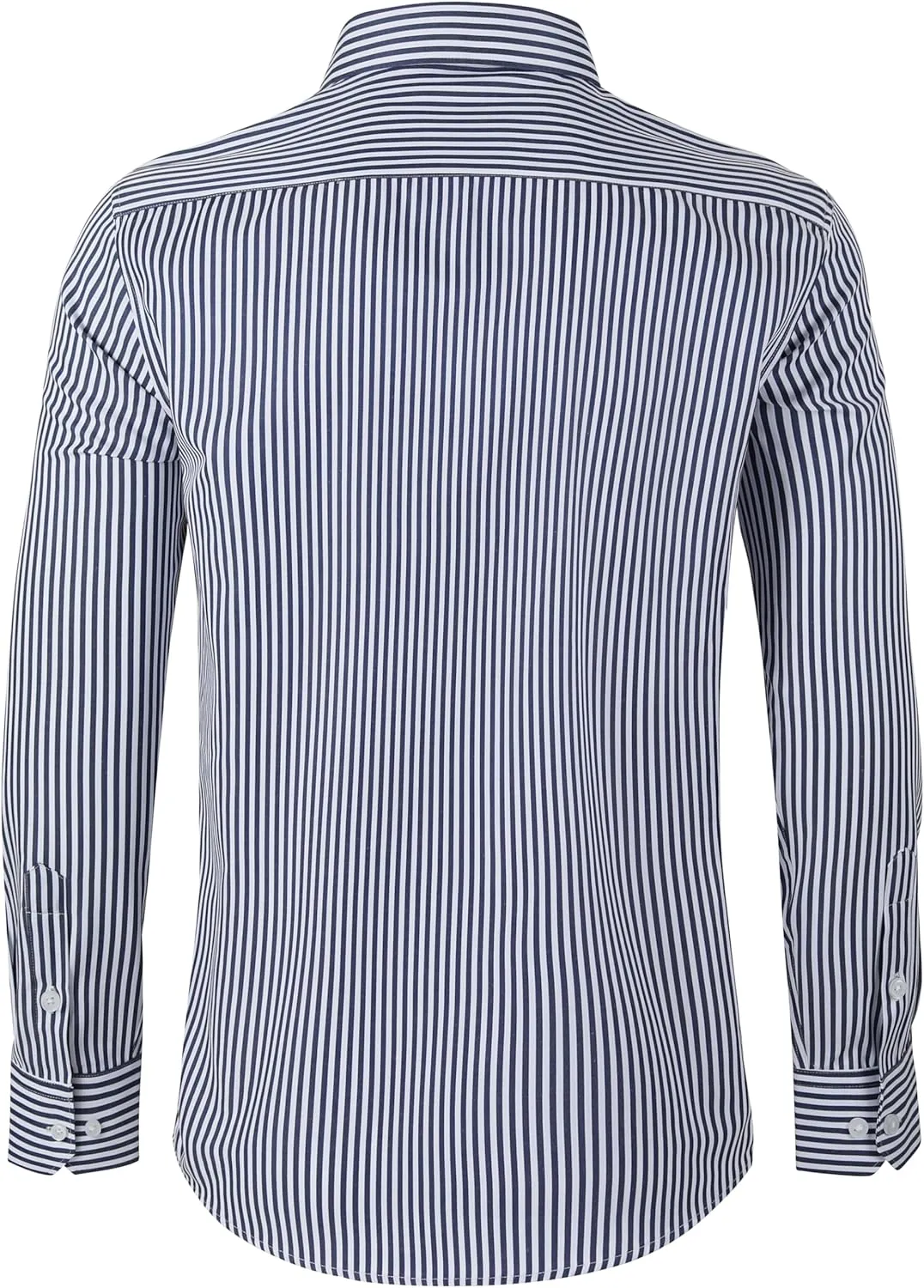 Grade 4 Wrinkle-Resistant Long Sleeve Striped Button-Down Shirt for Men Mens Dress Shirts