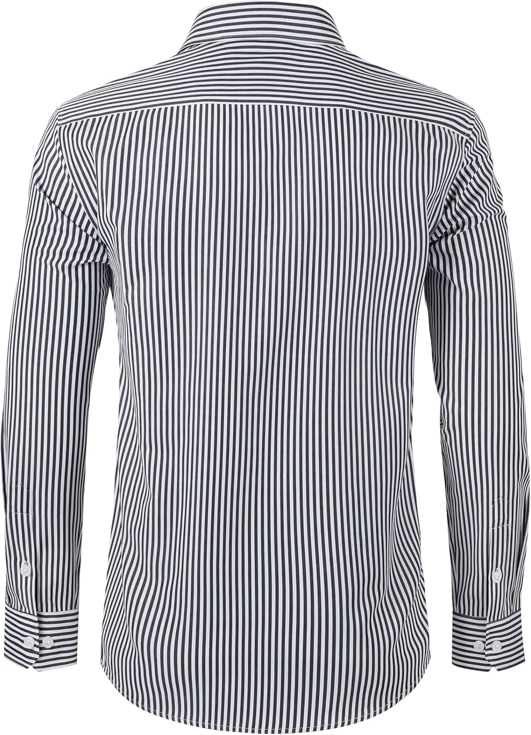 Grade 4 Wrinkle-Resistant Long Sleeve Striped Button-Down Shirt for Men Mens Dress Shirts