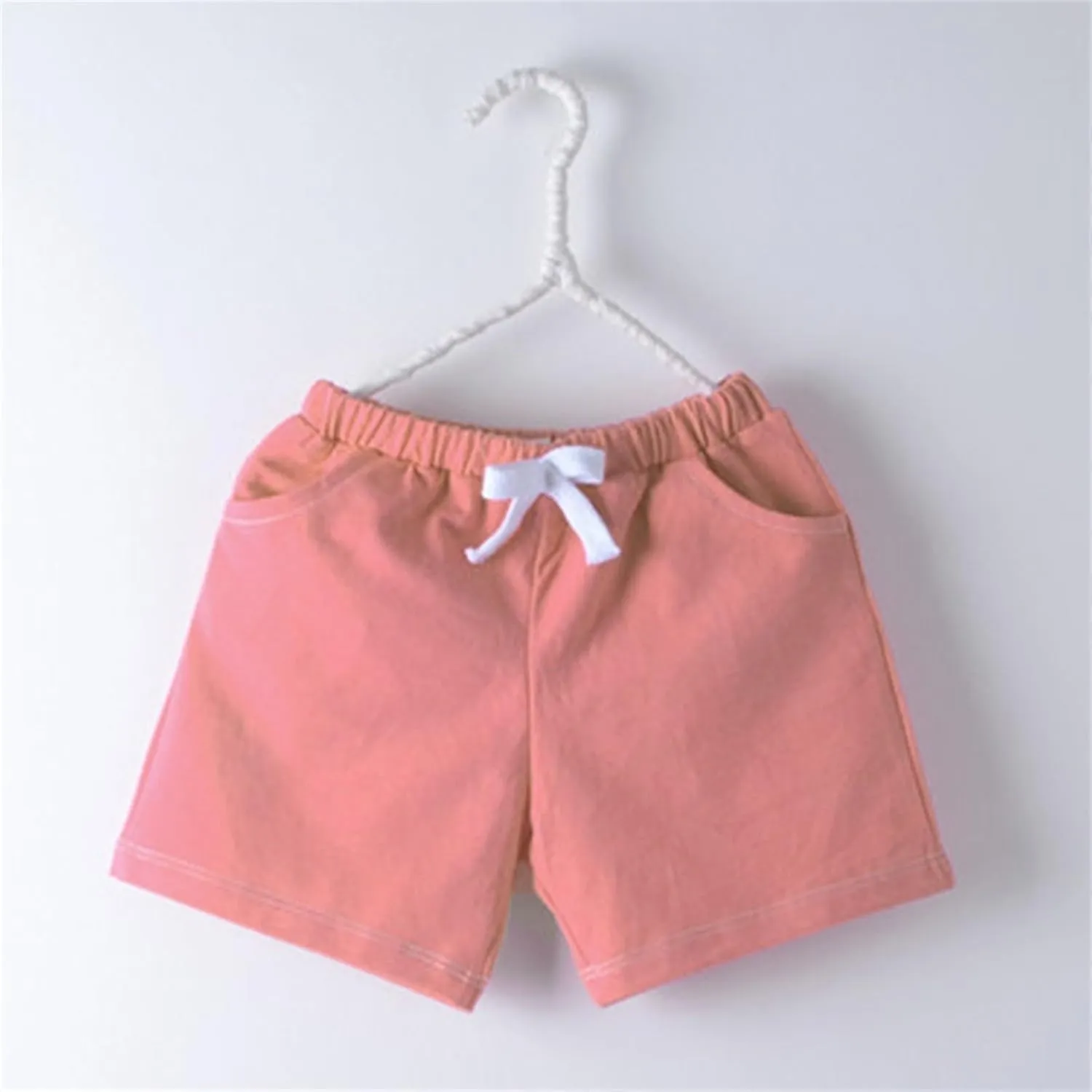 Kids Casual Cotton Shorts Preppy Shorts Boys Girls Relaxed Fit School Uniform Elastic Waist Solid Color Summer Clothes