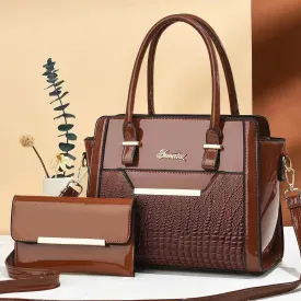 Lady Glams 2024 Large Capacity Crocodile Patterned Crossbody Composite Bag - Elevate Your Style with High-Quality PU Fashion Handbags