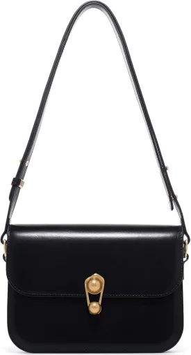 LA'FESTIN Leather Purse Small Bags For Women: Black Shoulder Handbags Crossbody Bag