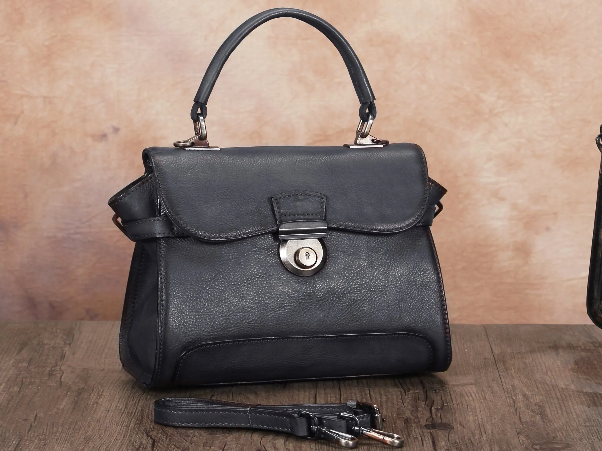Leather Satchel Crossbody Bag Women Handmade Vintage Handle Handbag Purse