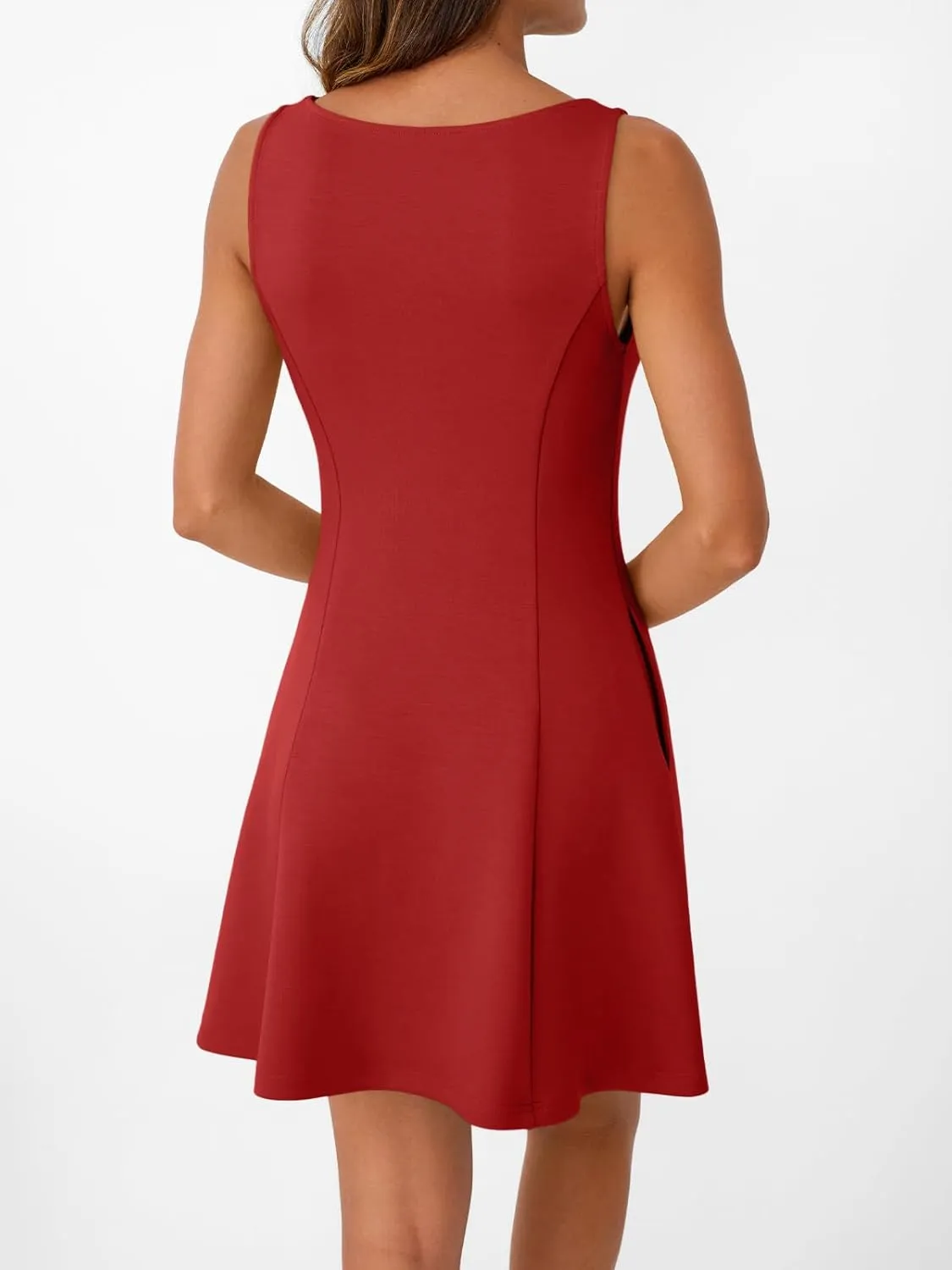 LILLUSORY Women's A-Line Boat Neck Flowy Mini Dress Summer 2025 Going Out Party Club Vacation Sleeveless Tank Dresses