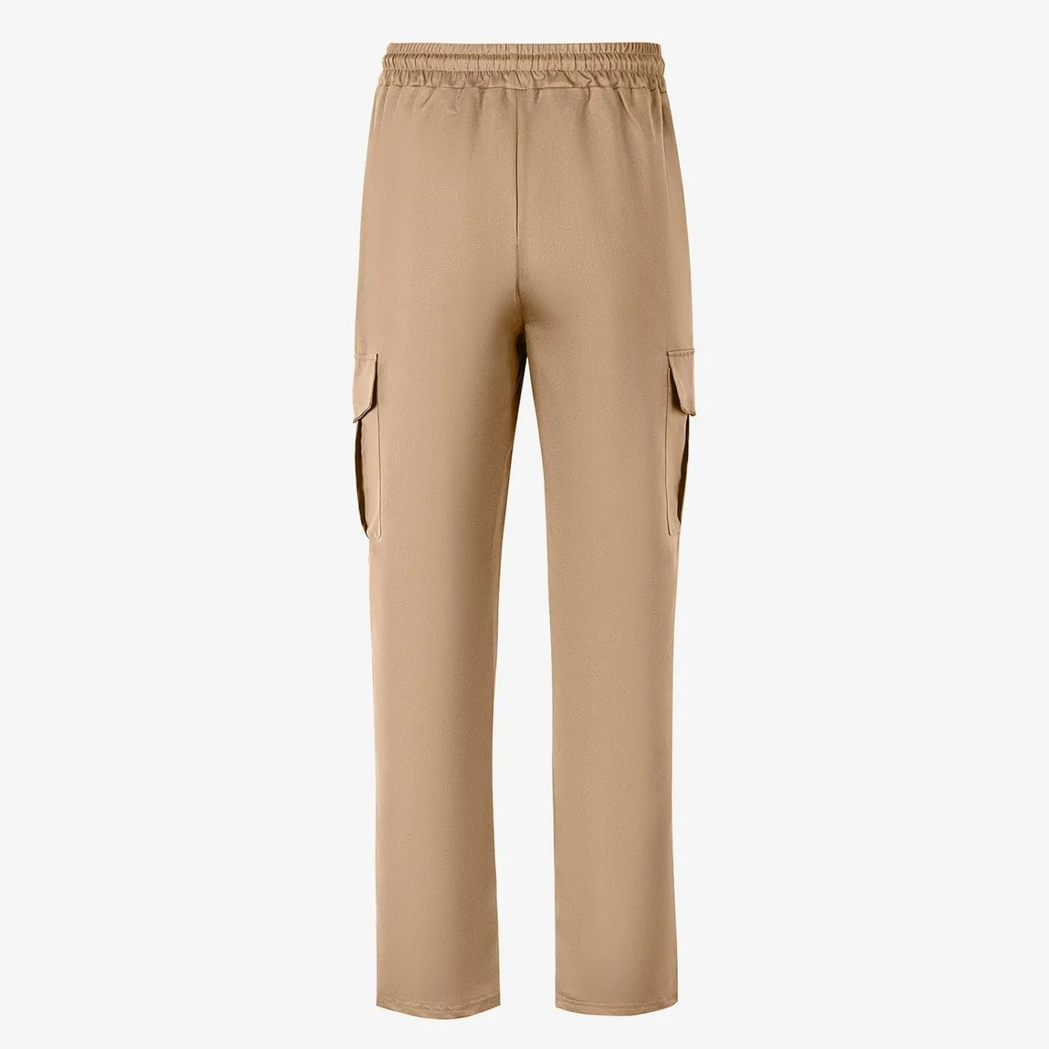Men's Cargo Pant Elastic Drawstring Waist Straight Leg Pants with Pockets Casual Water Resistant Tapered Trousers
