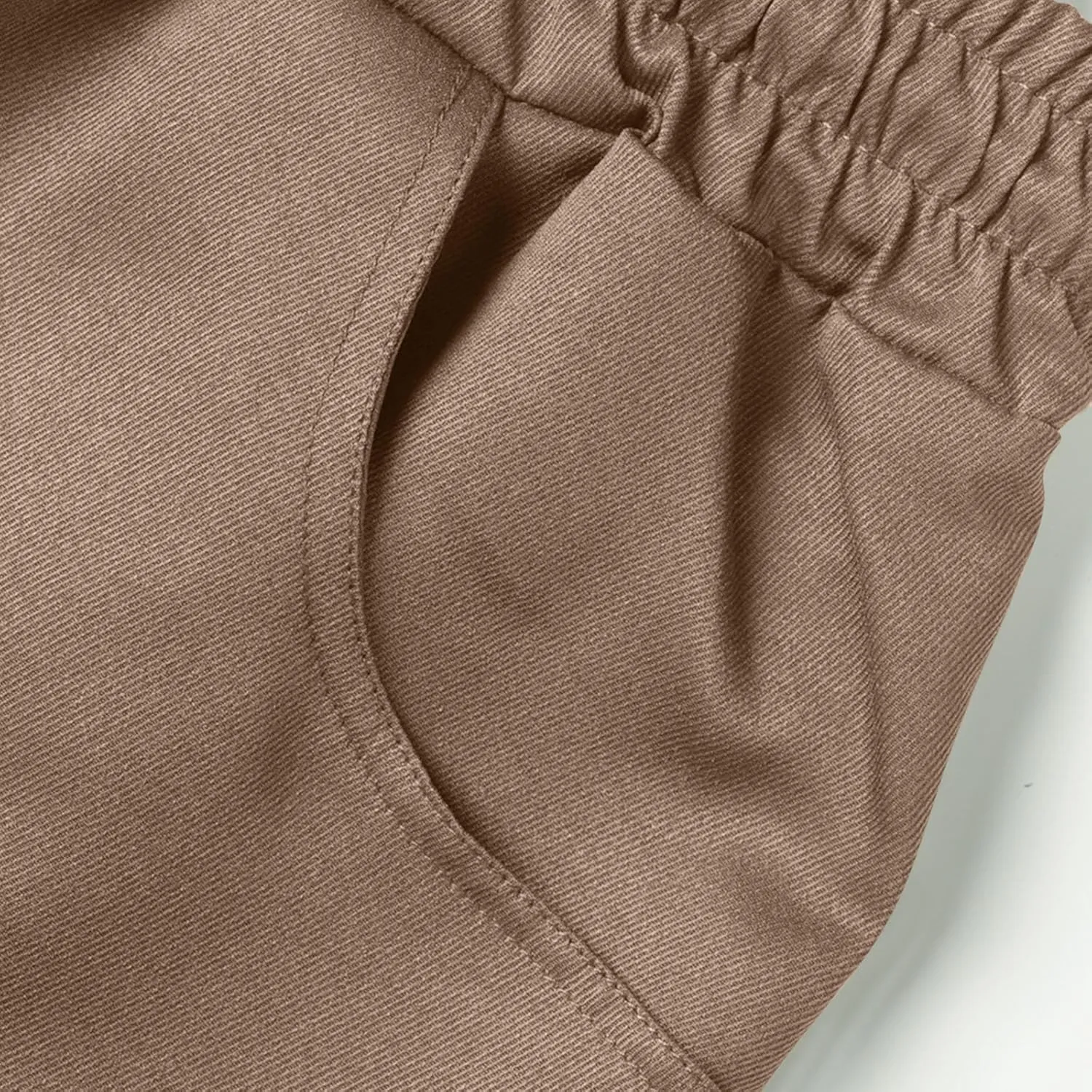 Men's Cargo Pant Elastic Drawstring Waist Straight Leg Pants with Pockets Casual Water Resistant Tapered Trousers