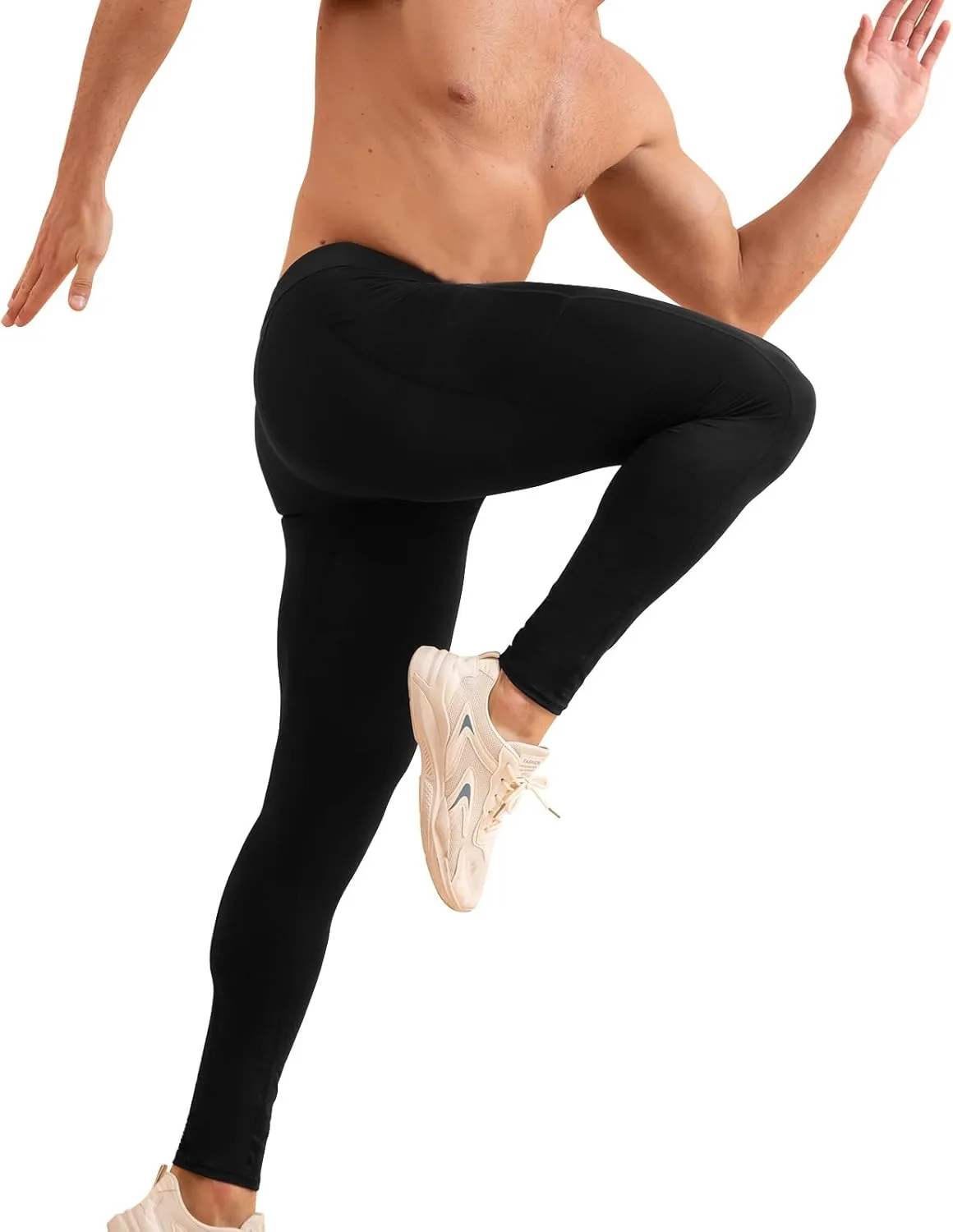 Men??s Compression Pants with Pocket Athletic Running Tight Phone Pockets Leggings Workout Base Layer Underpants