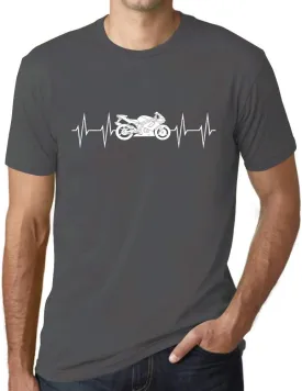 Men's Graphic T-Shirt Motorcycle Heartbeat Eco-Friendly Limited Edition Short Sleeve Tee-Shirt Vintage Birthday