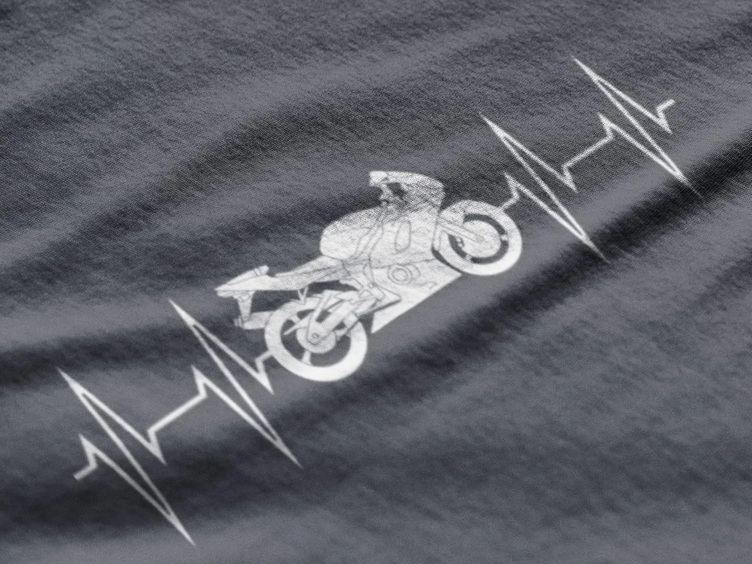 Men's Graphic T-Shirt Motorcycle Heartbeat Eco-Friendly Limited Edition Short Sleeve Tee-Shirt Vintage Birthday