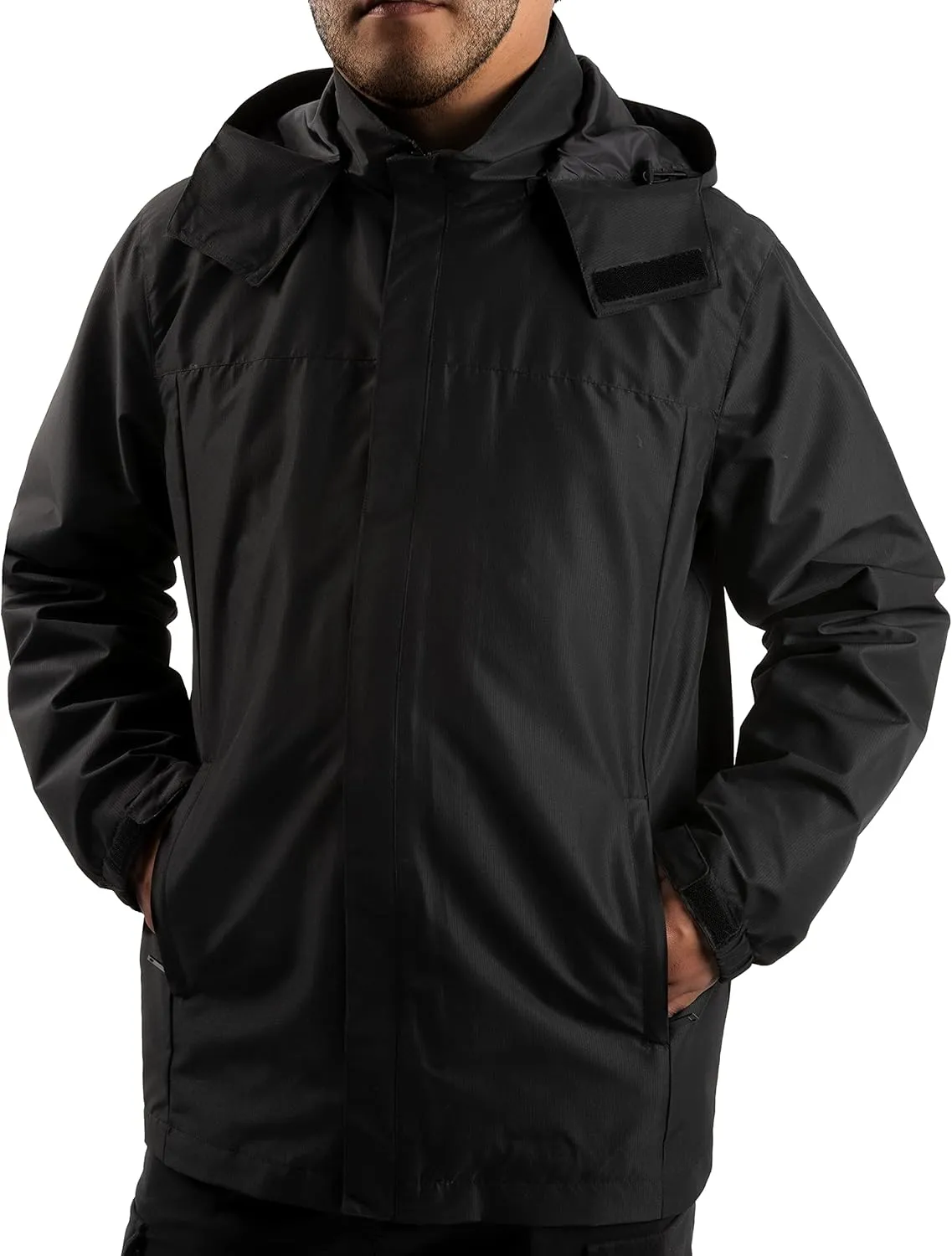 Mens Rain Jacket Lightweight Waterproof With Hooded Outdoor Raincoat Jacket For Hiking Travel