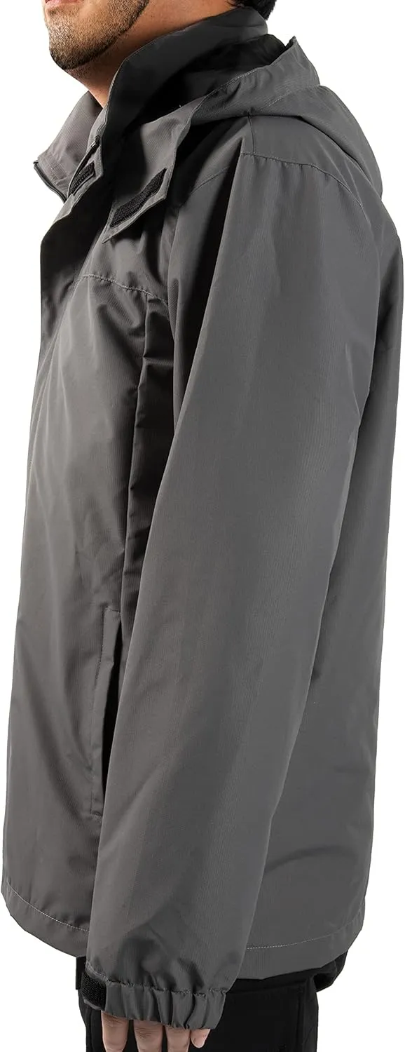 Mens Rain Jacket Lightweight Waterproof With Hooded Outdoor Raincoat Jacket For Hiking Travel
