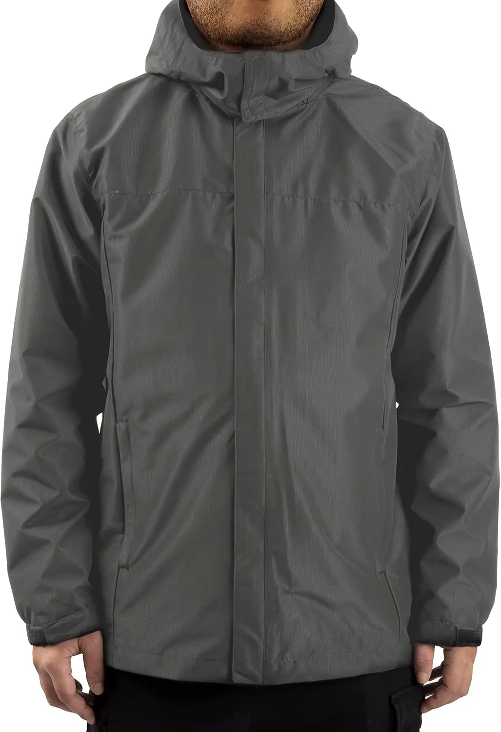 Mens Rain Jacket Lightweight Waterproof With Hooded Outdoor Raincoat Jacket For Hiking Travel