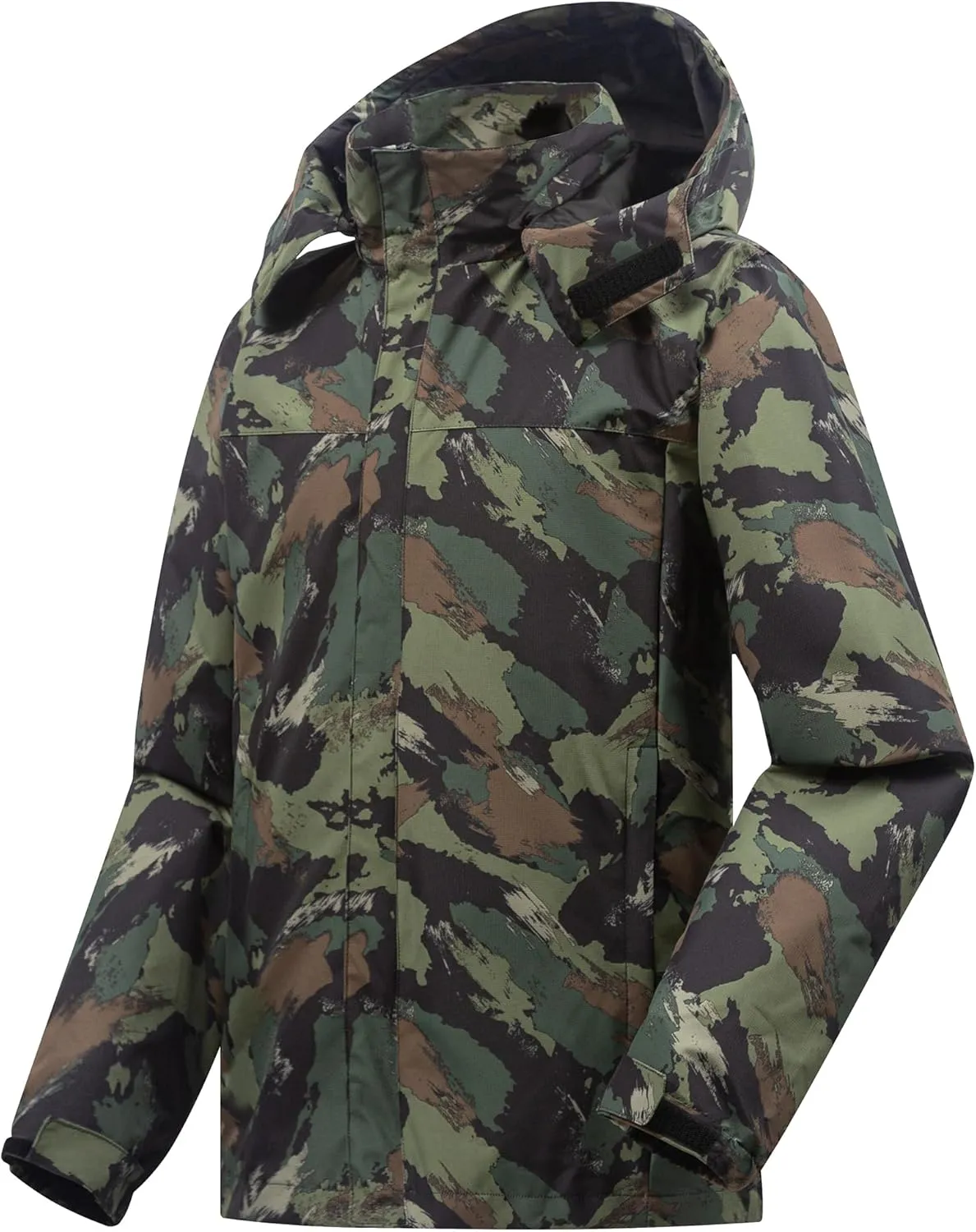 Mens Rain Jacket Lightweight Waterproof With Hooded Outdoor Raincoat Jacket For Hiking Travel