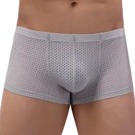 Mens Underwear Boxers Men's Solid Mesh Net Breathable Reguard Rise Pouch Boxer Briefs Sports Underpants Trunks