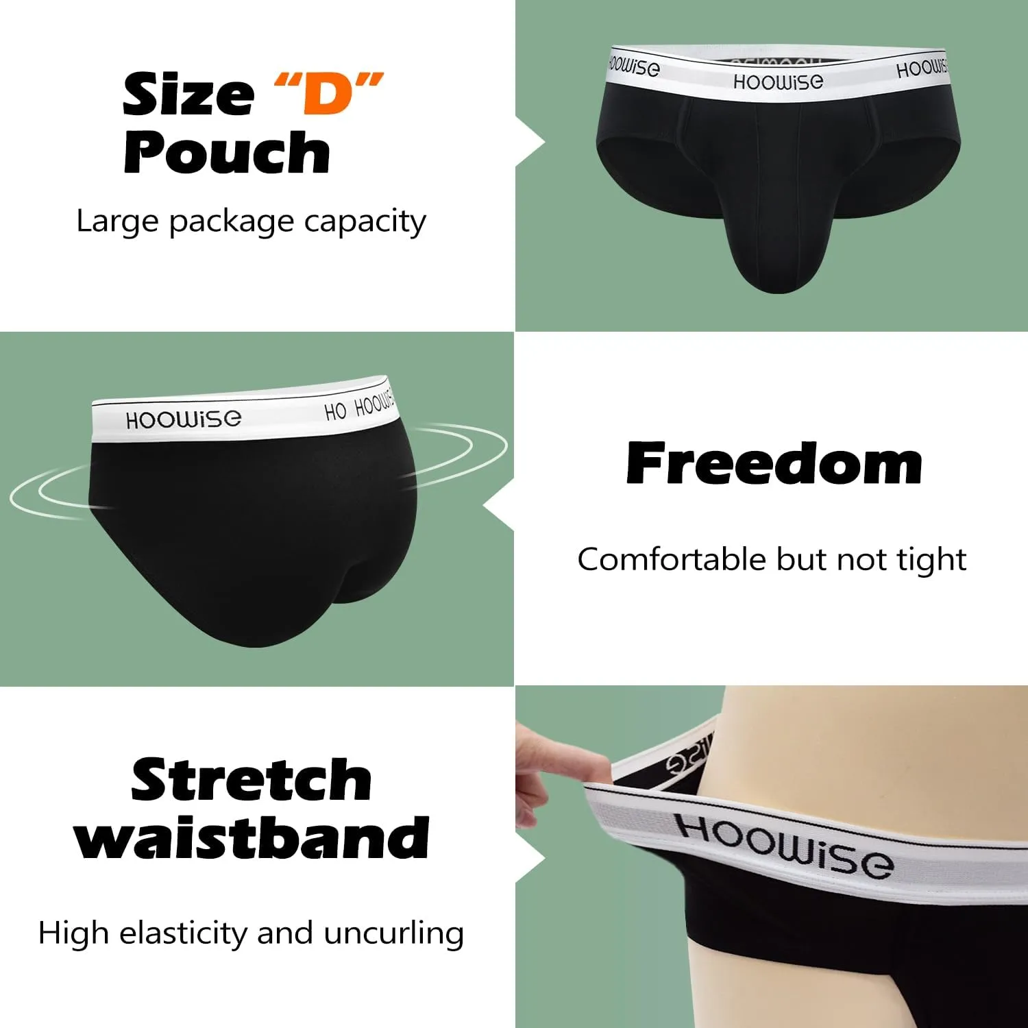 Men's Underwear Briefs Plus Size D Pouch Soft Silky Touch Underpants 3 Pack
