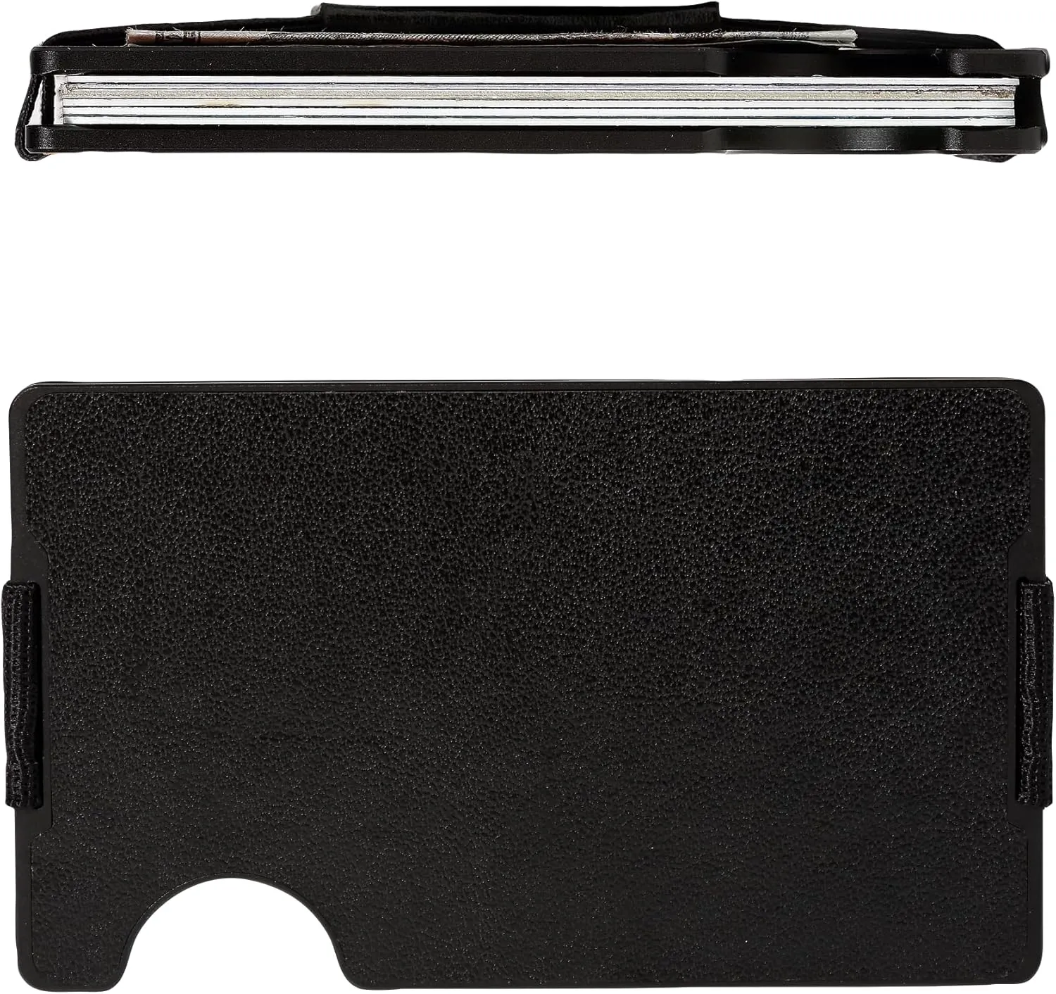 Minimalist Carbon Fiber Wallet for Men, Money Clip Cash Strap Wallet, RFID Blocking Metal Wallet Aluminum Card Holder,Front Pocket Wallet
