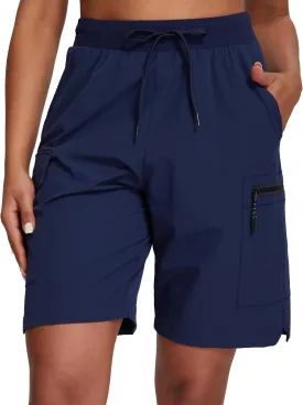 Oalka Women's Hiking Shorts Lightweight Zipper Pockets Cargo Quick Dry Summer Shorts