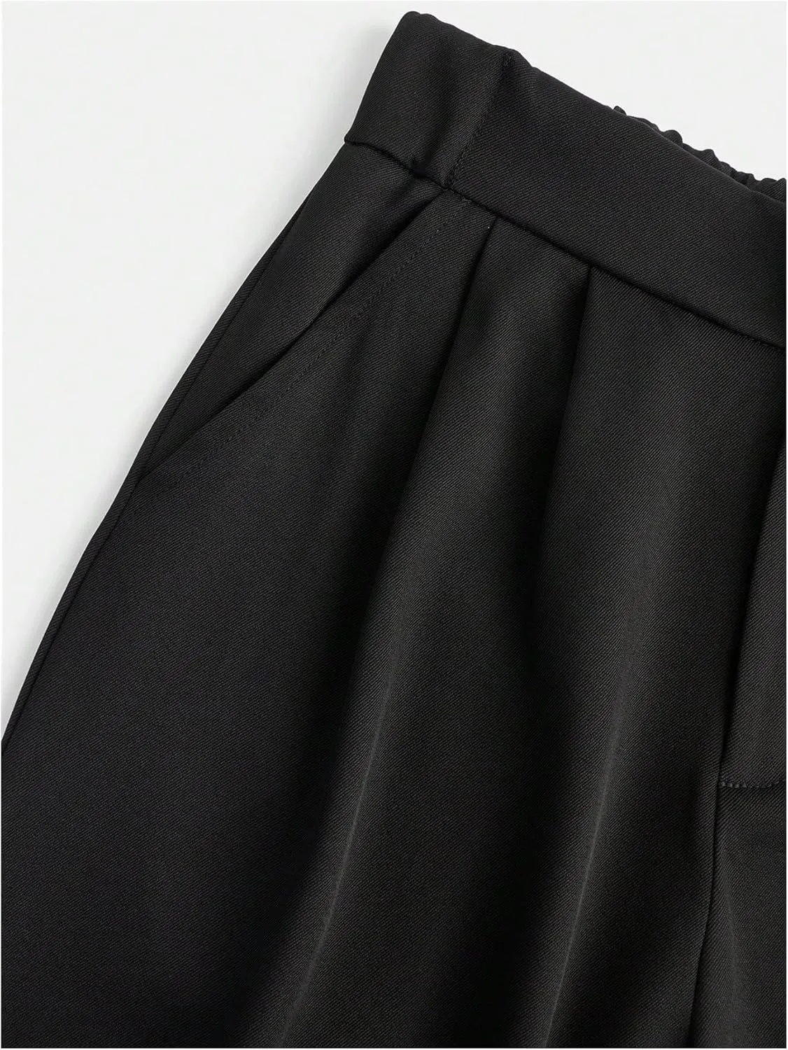 OYOANGLE Girl's Pleated Wide Leg Pants Button Zipper Fly High Waisted Long Trousers with Pocket