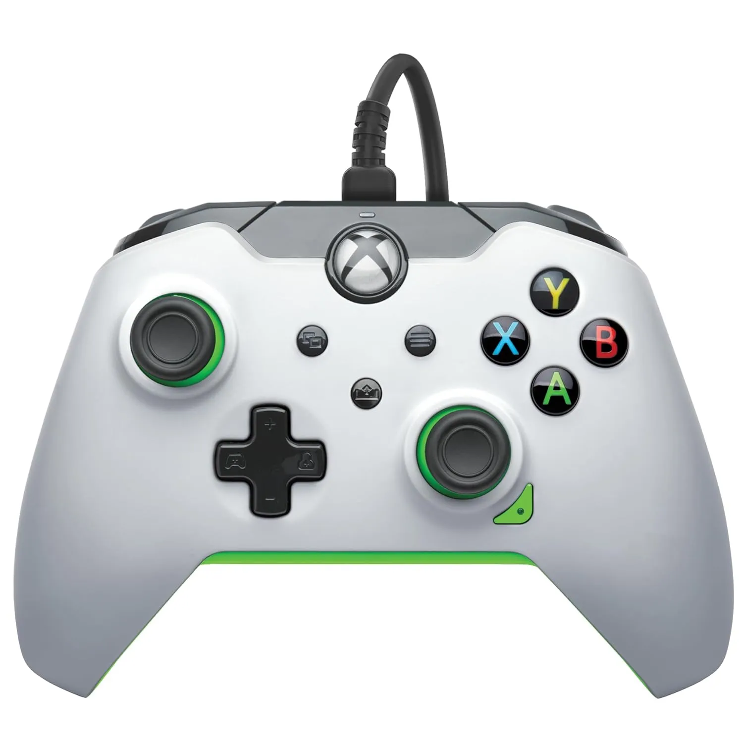 PDP Wired Xbox Gaming Controller: Gamepad Licensed for Xbox Series X|S, Xbox One & Windows PCs  Audio Controls, 8ft Cable, 3.5mm audio jack, Mappable Buttons and Triggers, Companion App  White/Green