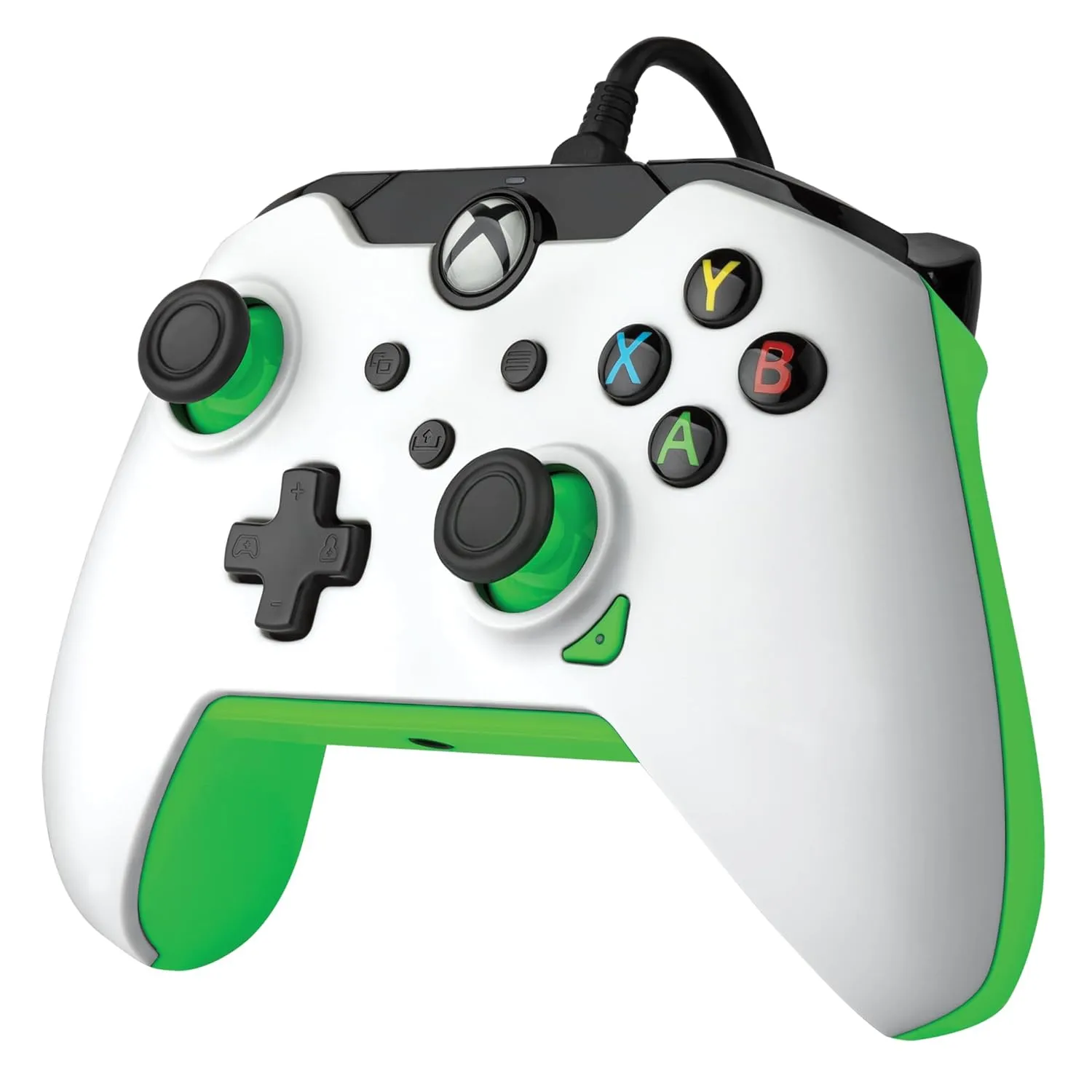 PDP Wired Xbox Gaming Controller: Gamepad Licensed for Xbox Series X|S, Xbox One & Windows PCs  Audio Controls, 8ft Cable, 3.5mm audio jack, Mappable Buttons and Triggers, Companion App  White/Green