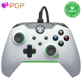 PDP Wired Xbox Gaming Controller: Gamepad Licensed for Xbox Series X|S, Xbox One & Windows PCs  Audio Controls, 8ft Cable, 3.5mm audio jack, Mappable Buttons and Triggers, Companion App  White/Green