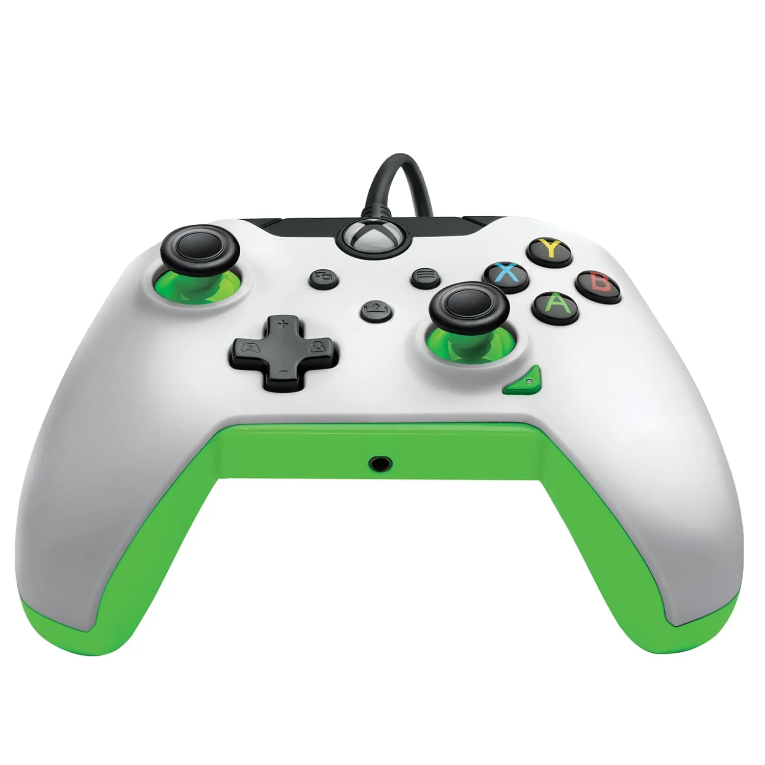 PDP Wired Xbox Gaming Controller: Gamepad Licensed for Xbox Series X|S, Xbox One & Windows PCs  Audio Controls, 8ft Cable, 3.5mm audio jack, Mappable Buttons and Triggers, Companion App  White/Green