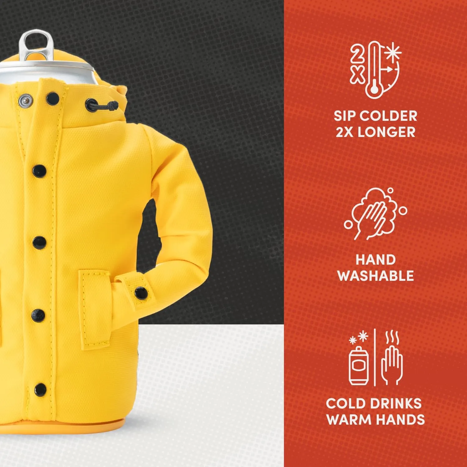 Puffin - The Raincoat Jacket - Insulated Tall Can & Bottle Cooler I Beer Bottle & Soda Can Insulator, Keep Drinks and Beverages Cold - Olive Green