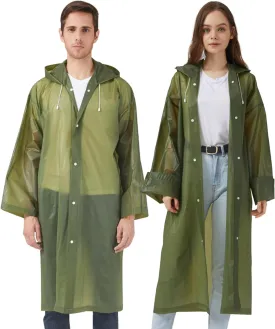 Rain Ponchos Raincoats for Adults Women, Reusable Rain Jacket Coats with Hood for Family Disney Park Travel 2 Pack