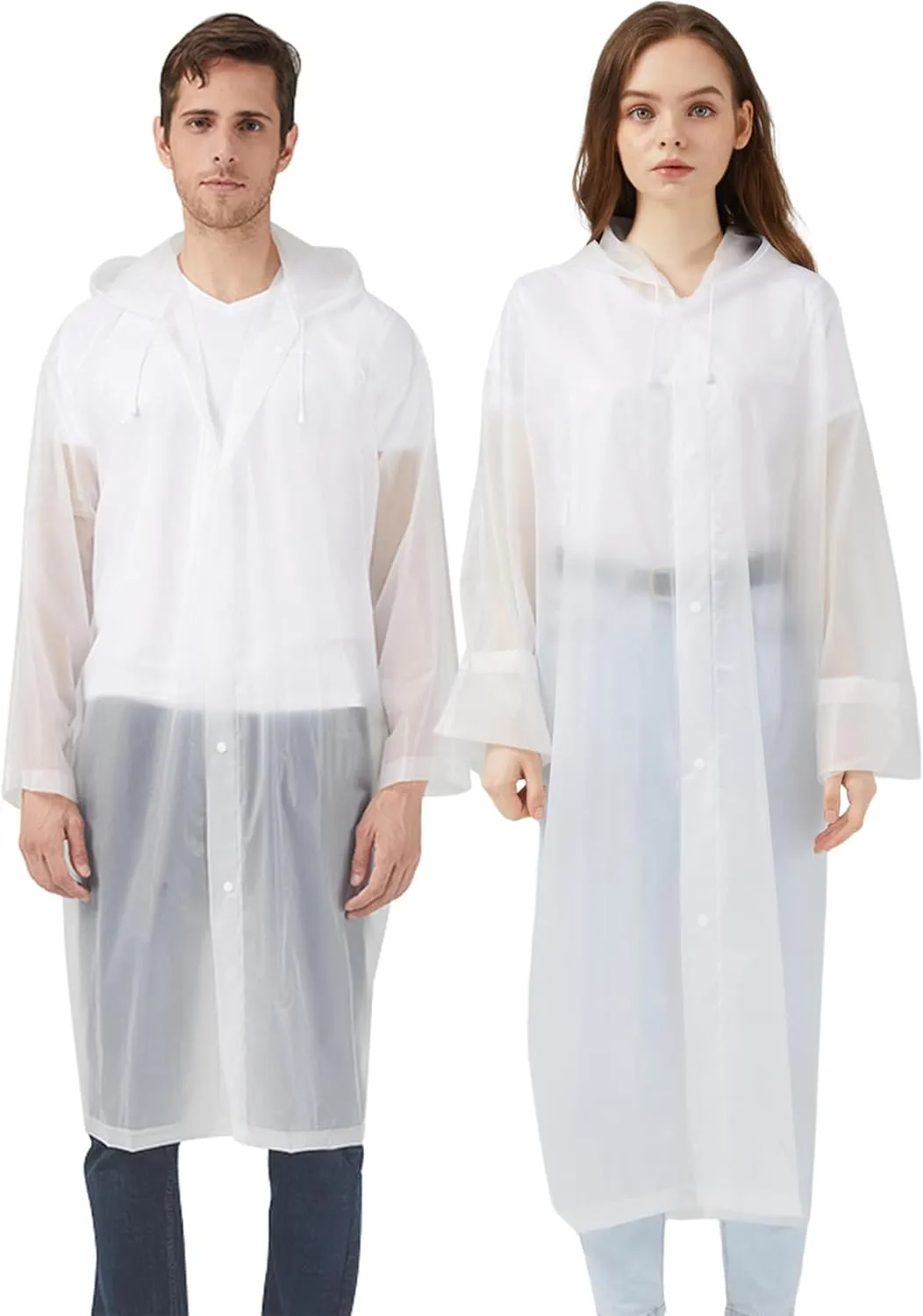 Rain Ponchos Raincoats for Adults Women, Reusable Rain Jacket Coats with Hood for Family Disney Park Travel 2 Pack