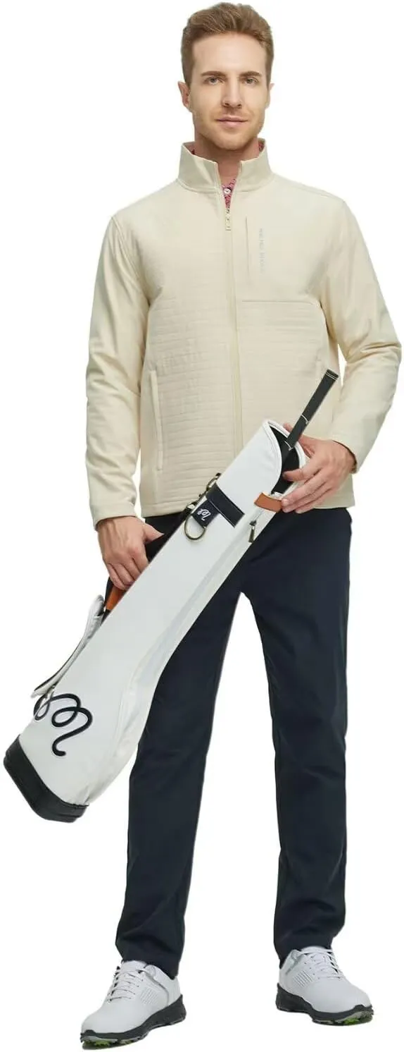 Rouen Mens Golf Raincoat Jacket Zipper Pockets Lightweight Softshell Hooded Water-resistant Spring Fall Outdoor Windbreaker