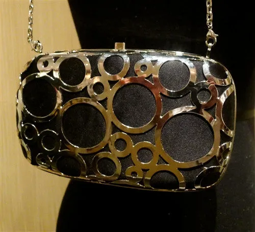 Shana of London Black "Bubble" Clutch Purse
