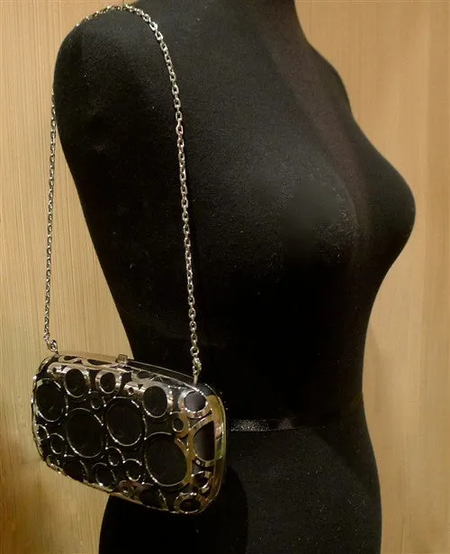Shana of London Black "Bubble" Clutch Purse