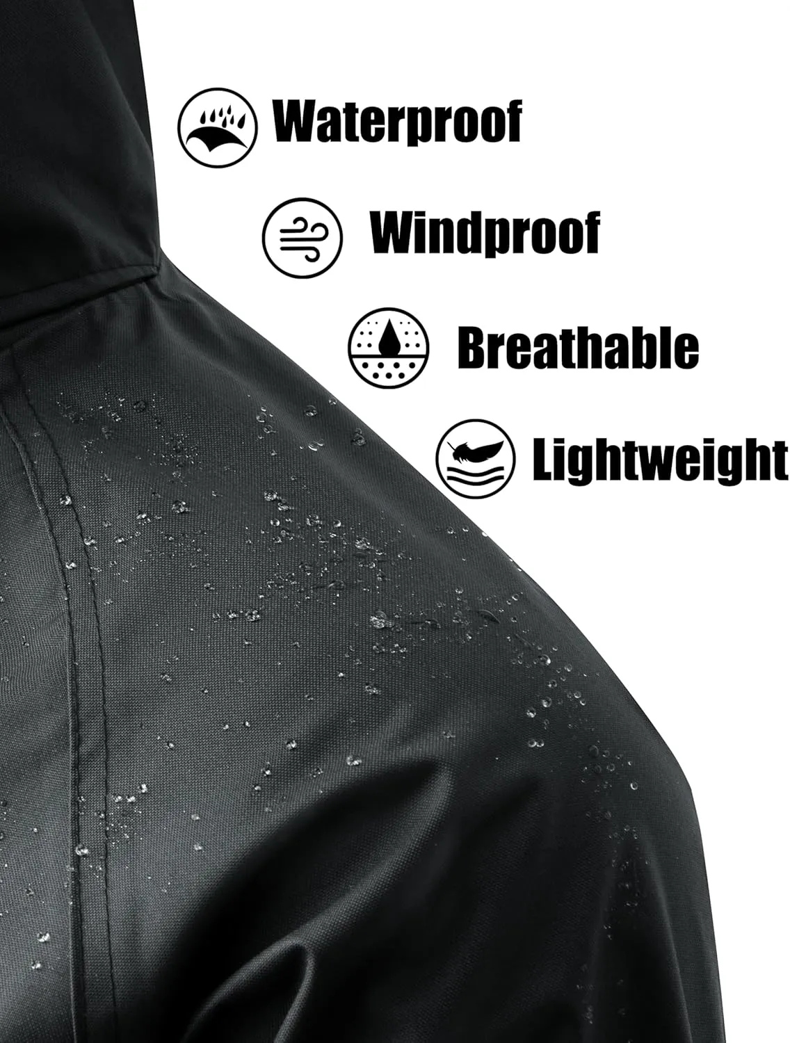 Ubon Women's Rain Coat Waterproof with Hood Long Raincoat Packable Rain Jacket Casual Windbreaker