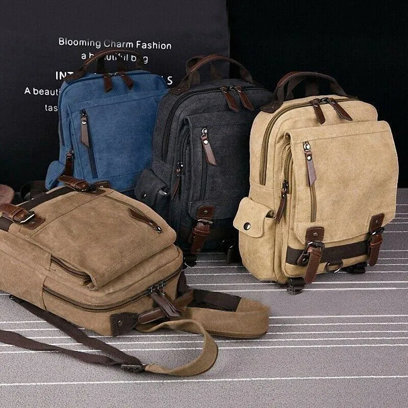 Vintage Canvas Messenger Sling Bag