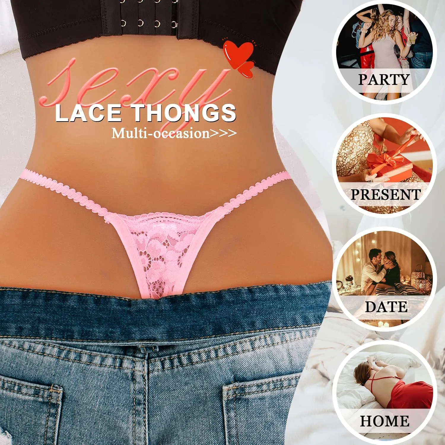 Women G-String Thongs Panties T Back Breathable Sexy Underwear